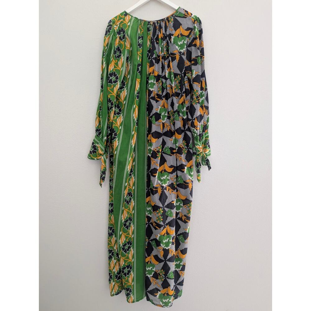 Antik Batik Talita Flowing Maxi Dress Green Black Size M/40 EUC Retail $480 - Picture 4 of 9